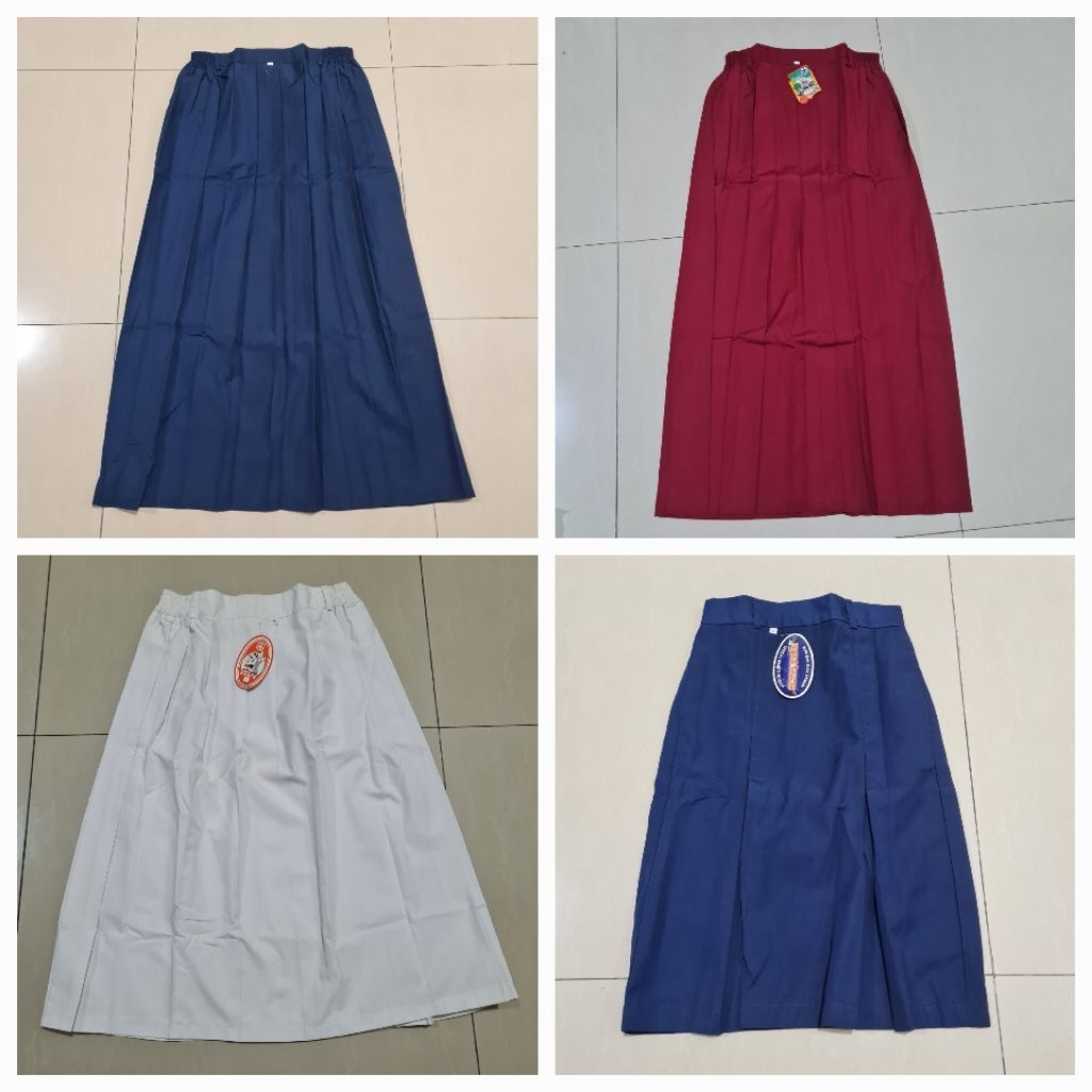 SALE Rok Seragam Sekolah SD SMP SMA Merah Putih Biru hitam Panjang Pendek rampel span sepan merk Tya
