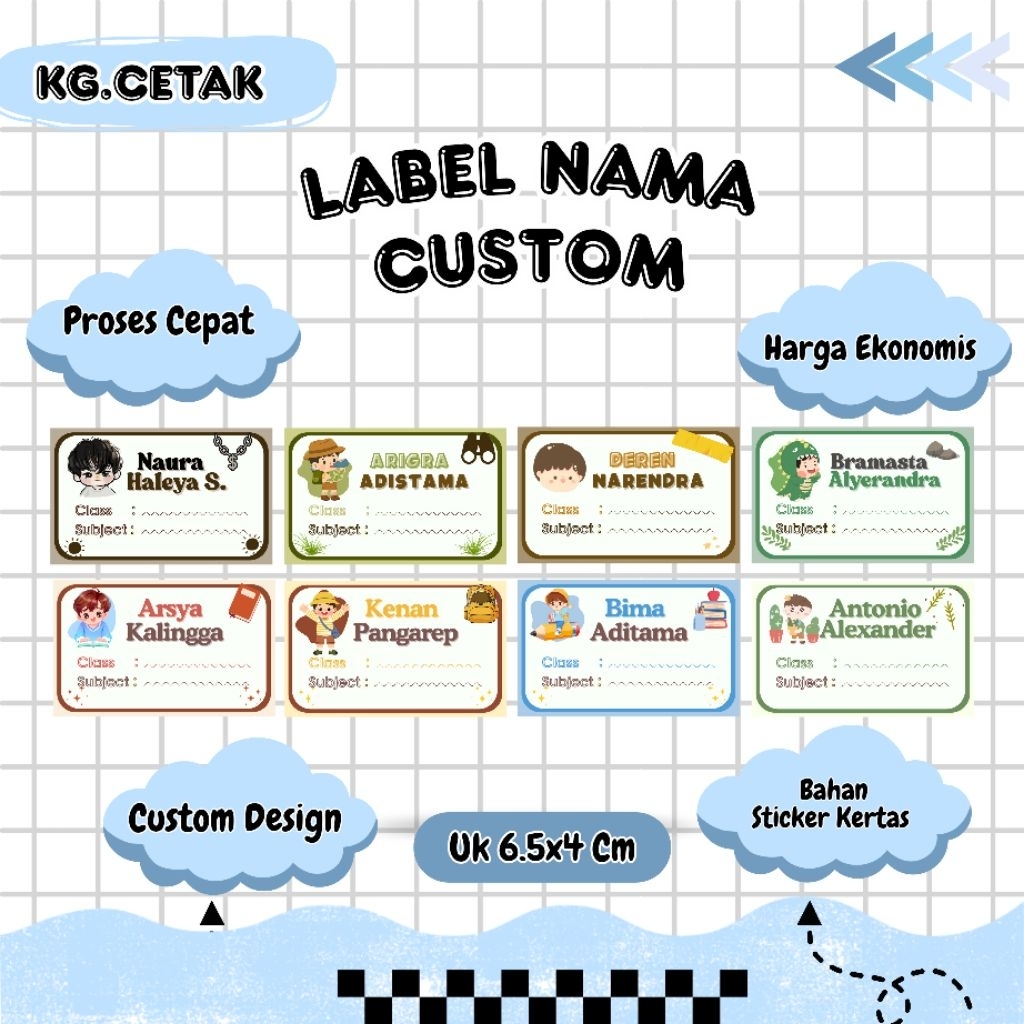 

LABEL NAMA ANAK CUSTOM/LABEL NAMA MAPEL ANAK/LABEL NAMA BUKU PELAJARAN