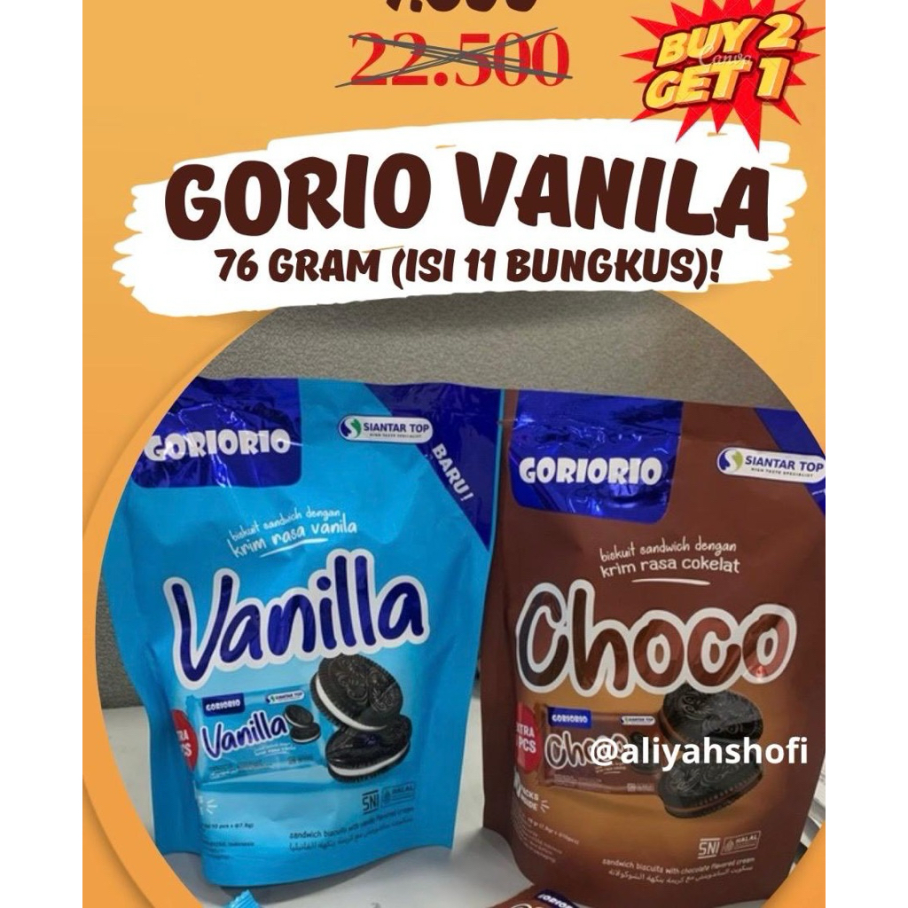 

[BUY 2 GET 1 FREE] GORIO VANILLA POUCH isi 11 Pcs
