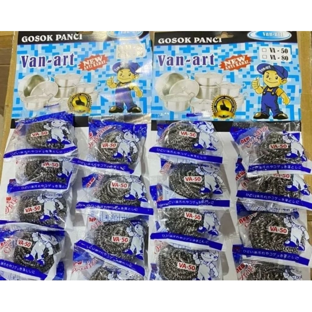 (12 Pcs) Gosok Panci Biru VA-50 Van-Art