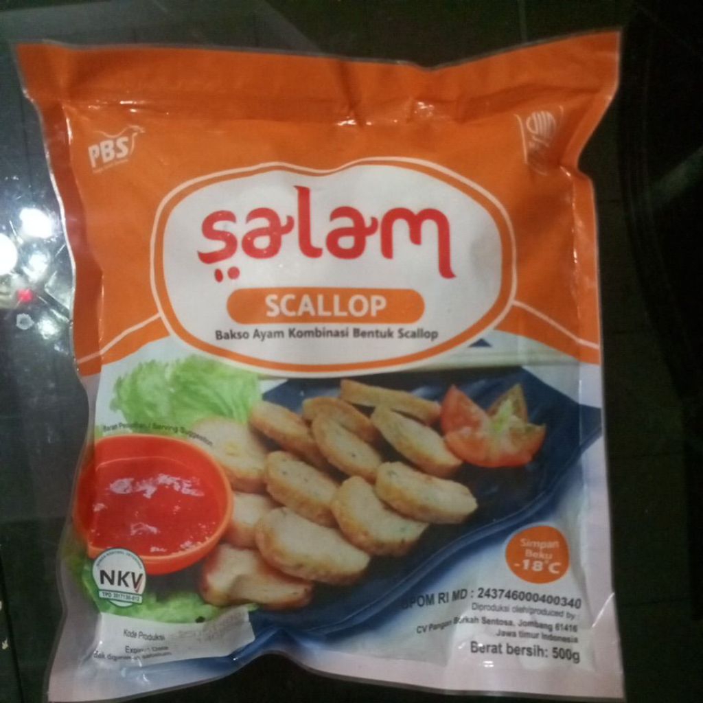 

Salam Scallop Bakso Ayam Kombinasi Bentuk Scallop 500 gram