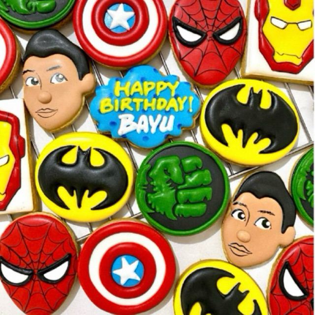 

Marvel Iron Man Hulk Cookies – (7-8cm) Kukis Hias / Sugar Cookies / Icing Cookies / Hampers Ulang Tahun Anak
