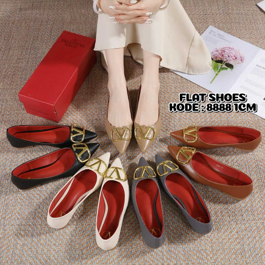 Restok Best Seller Flat Shoes Wanita Valentino 8888