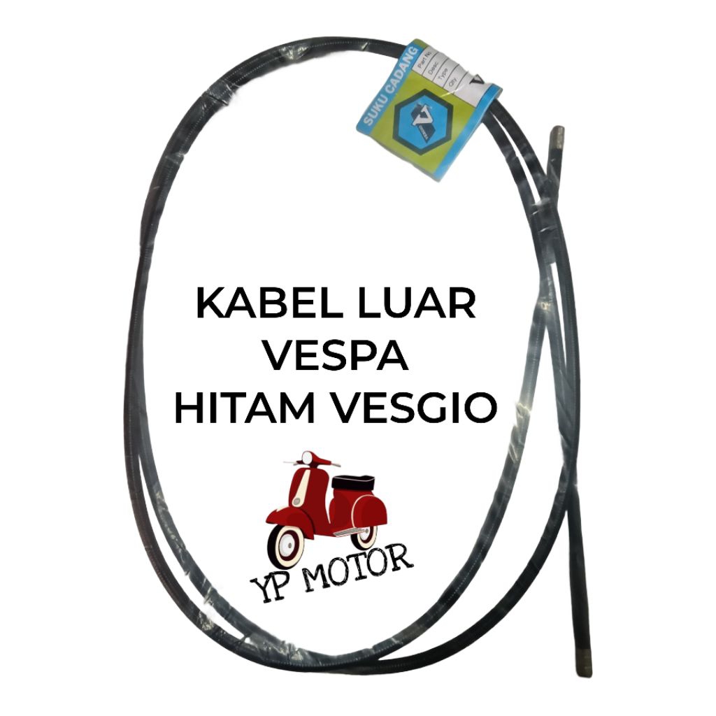 VESGIO Kabel Luar Vespa Super Sprint PX PXE Hitam Sparepart Aksesoris Variasi Sukucadang Vespa