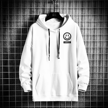 Sweeter Hoodie SMILE Putih Ukuran M L XL XXL Unisex Pria Wanita Murah Terbaru Jaket Huddie Keren Lak