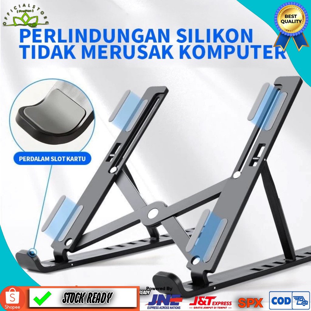 DUDUKAN LAPTOP FORDABLE LAPTOP STAND ALUMINIUM || STAND LAPTOP TABLET BAHAN ALUMINIUM TEBAL
