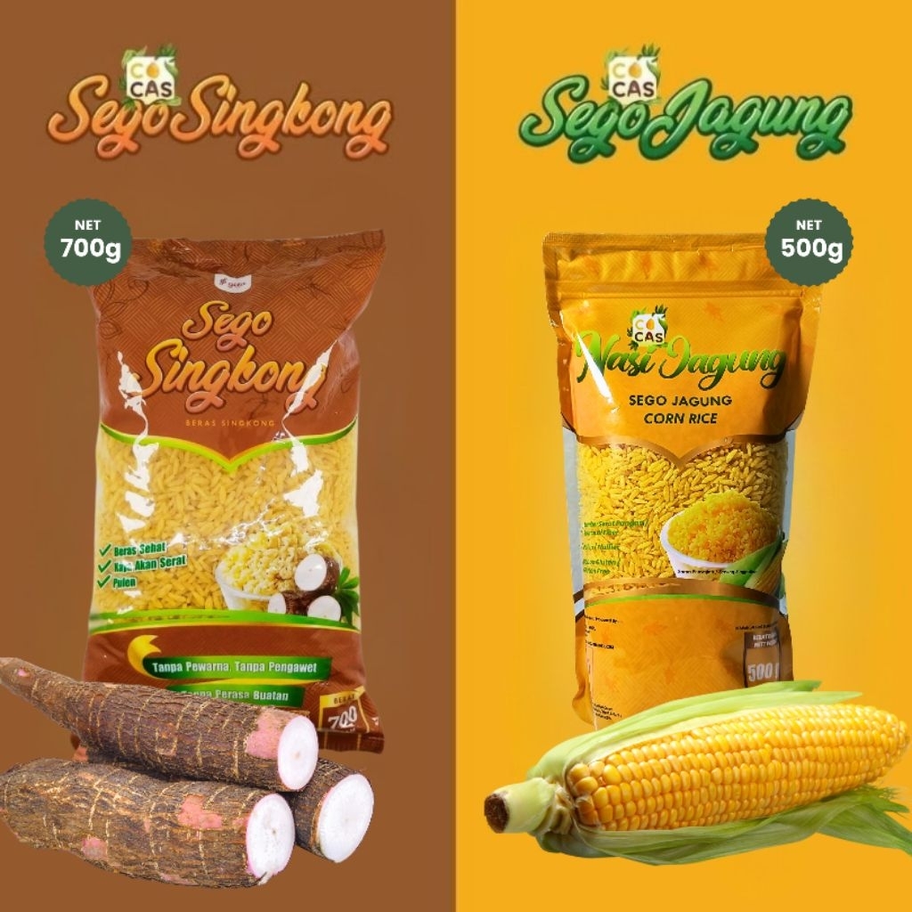 

Sego jagung 500gr / sego singkong 700gr Nasi jagung nasi singkong beras singkong beras jagung Kokas