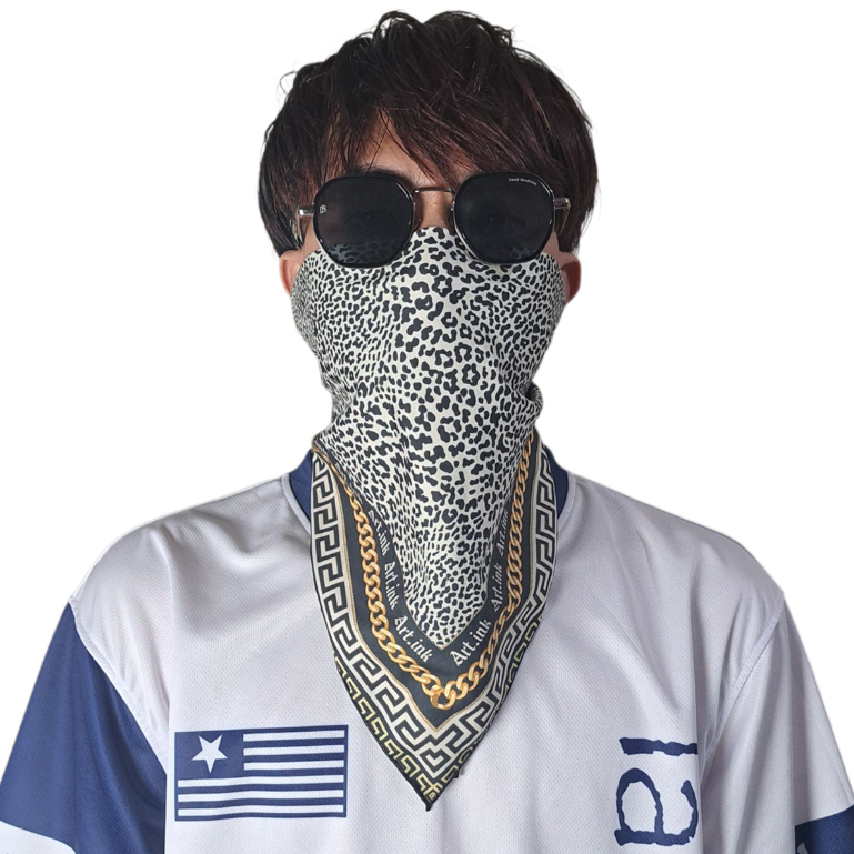 GLORIUSS (PREMIUM) Slayer Bandana Scraft motif korean jepang - Slayer Bandana LEOPARD LUXURY