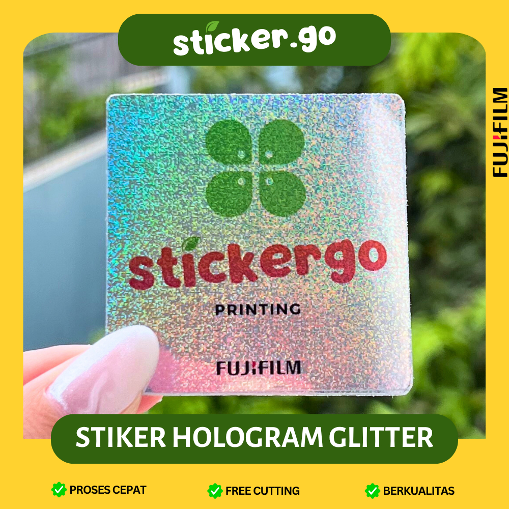 

[STIKER HOLOGRAM GLITTER KOTAK] CETAK STIKER LABEL MAKANAN MINUMAN KEMASAN BOTOL OLSHOP FREE CUTTING