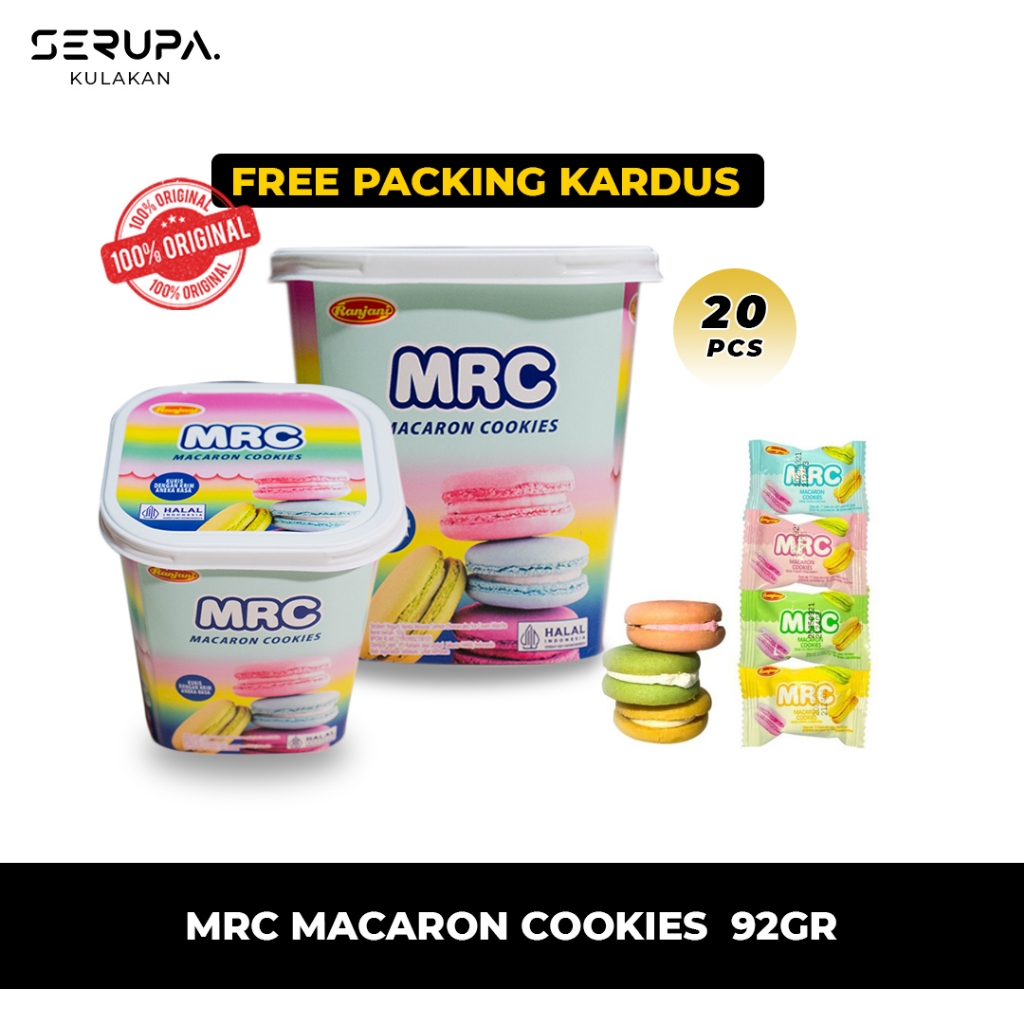 

Cemilan snack MRC Macaron Cookies – Kue Macaron Lembut & Renyah Isi 20 pcs