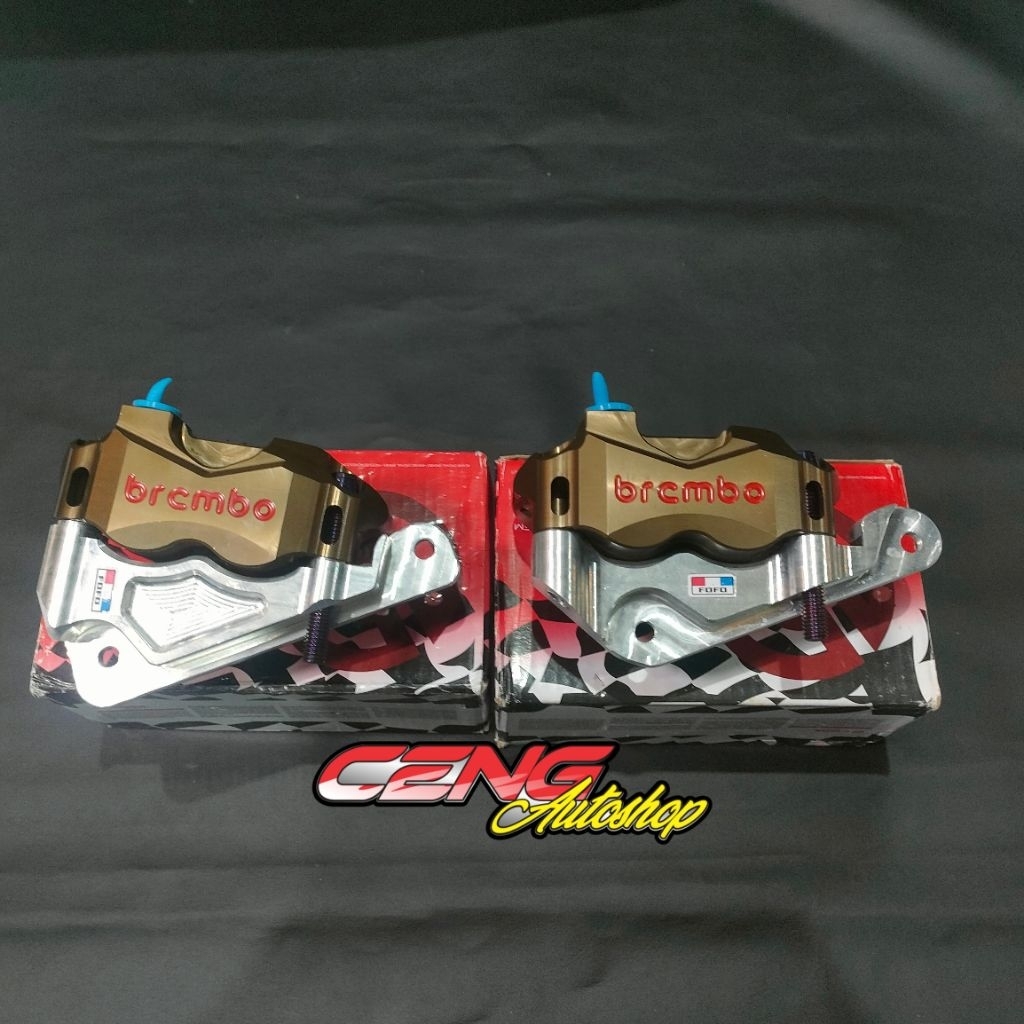 kaliper brembo 4 piston pot + breket kaliper 4 piston pot wave 125/100 original thailand