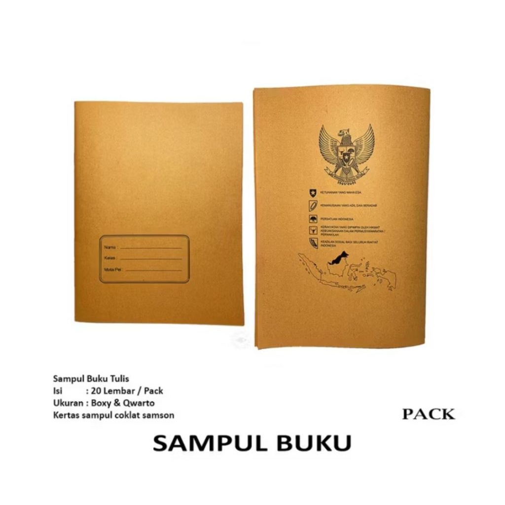 

Sampul Buku Campus Coklat Isi 20pc/Sampul Buku Boxi/Besar