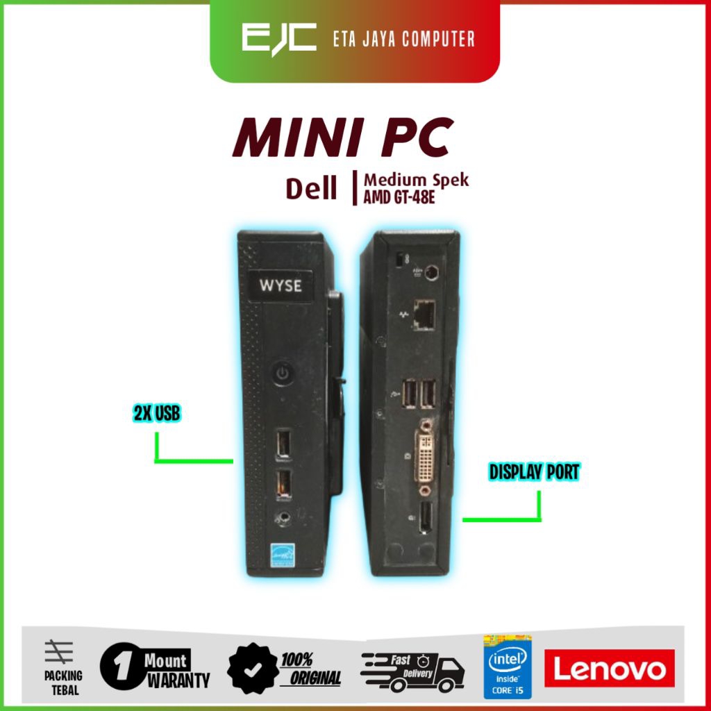 Mini Pc Dell Weys Dx0D AMD GT-48E RAM 8GB SSD 128GB Siap Pakai