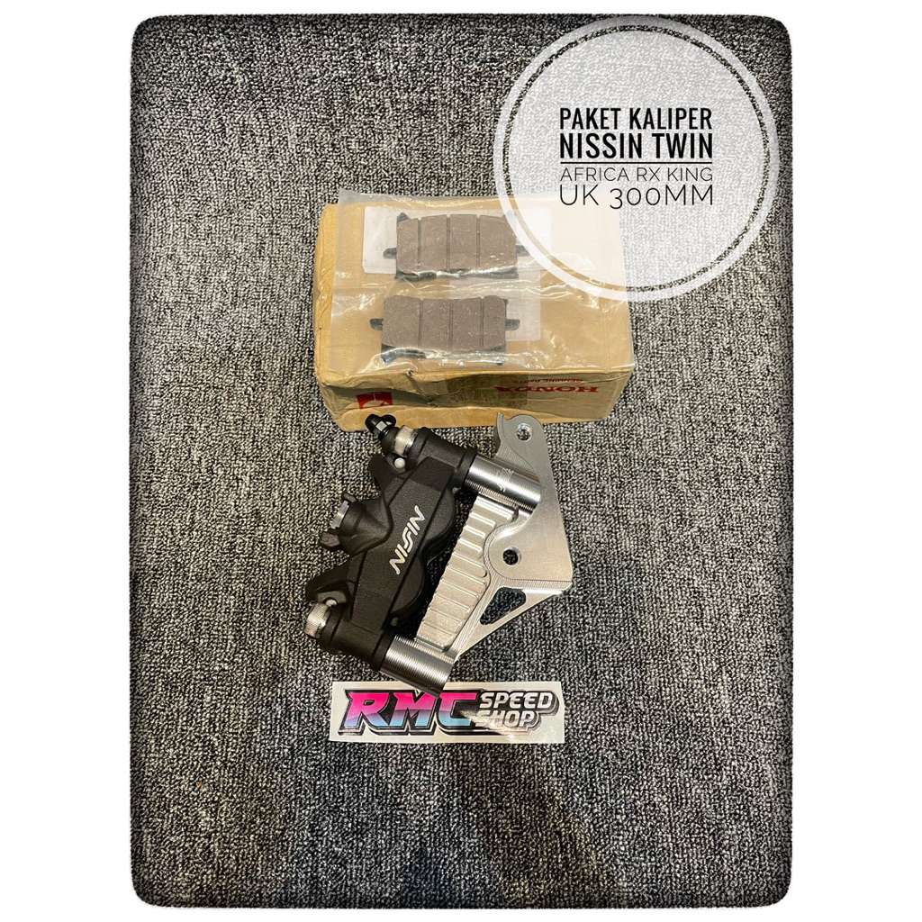 Paket Kaliper Nissin Twin africa Rx king new uk 300mm / Paket kaliper Nissin 4piston ukuran 300mm