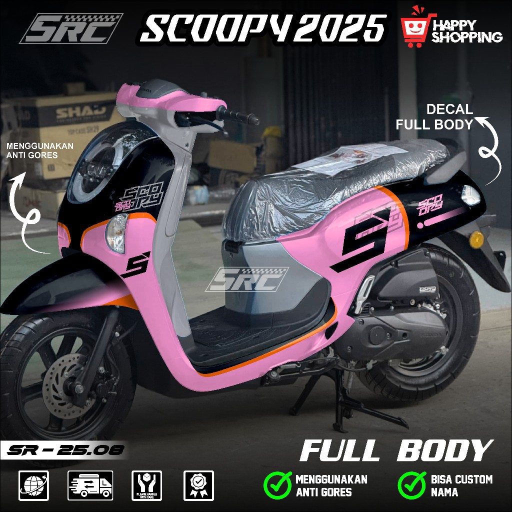 COD Sticker Decal Full Body Honda Scoopy Tahun 2025 Sticker Full Body Scoopy 2025 Motif Racing Simpl