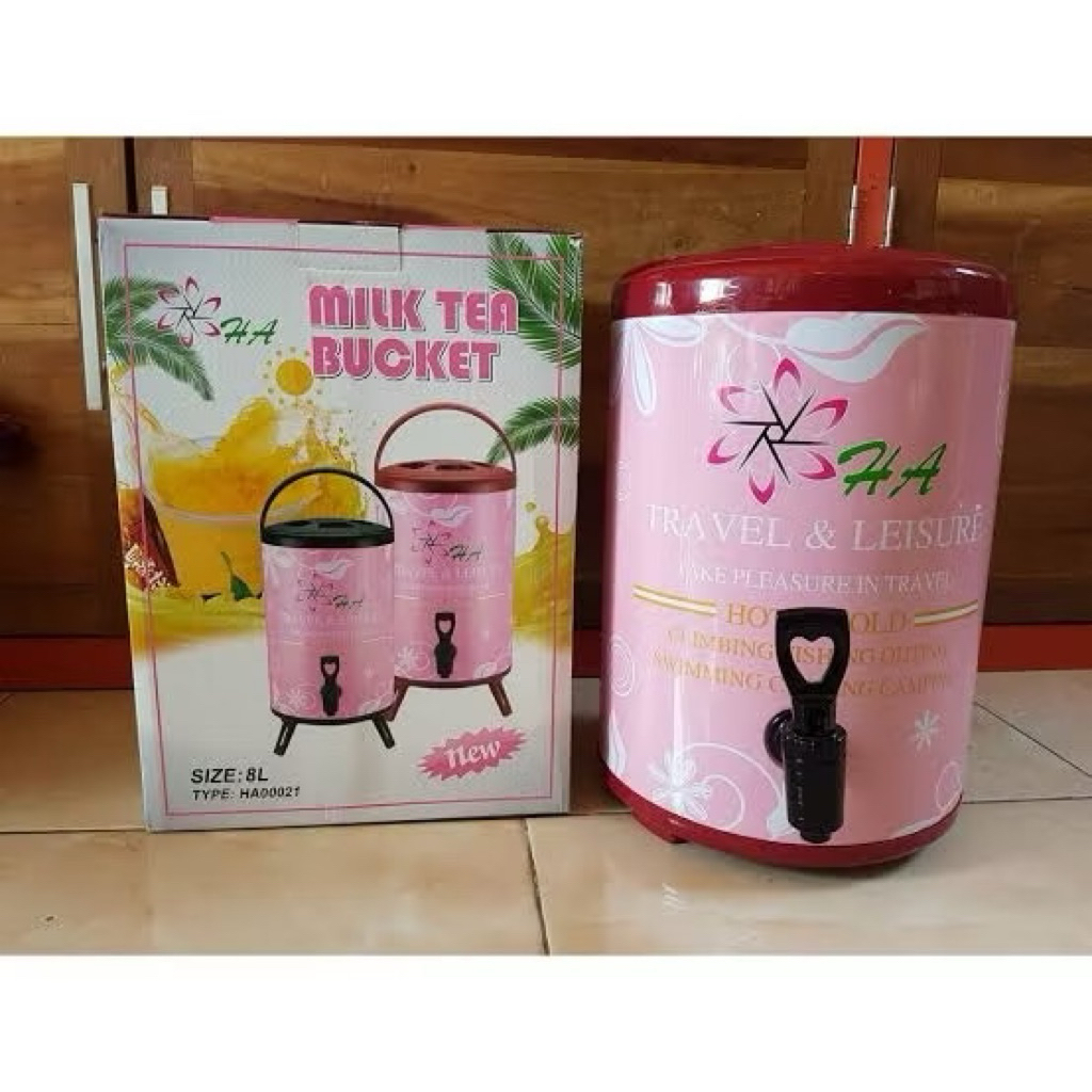 Milk tea bucket 8 liter merk HA(WARNA HIJAU SAGE) /milk tea bucket/water tank jug dispenser panas