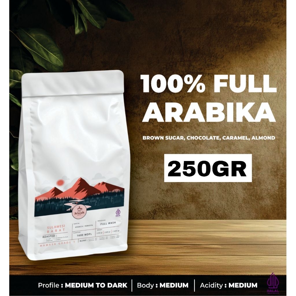 

100% Arabika Mamasa Grade 1 - Kemasan 250gr
