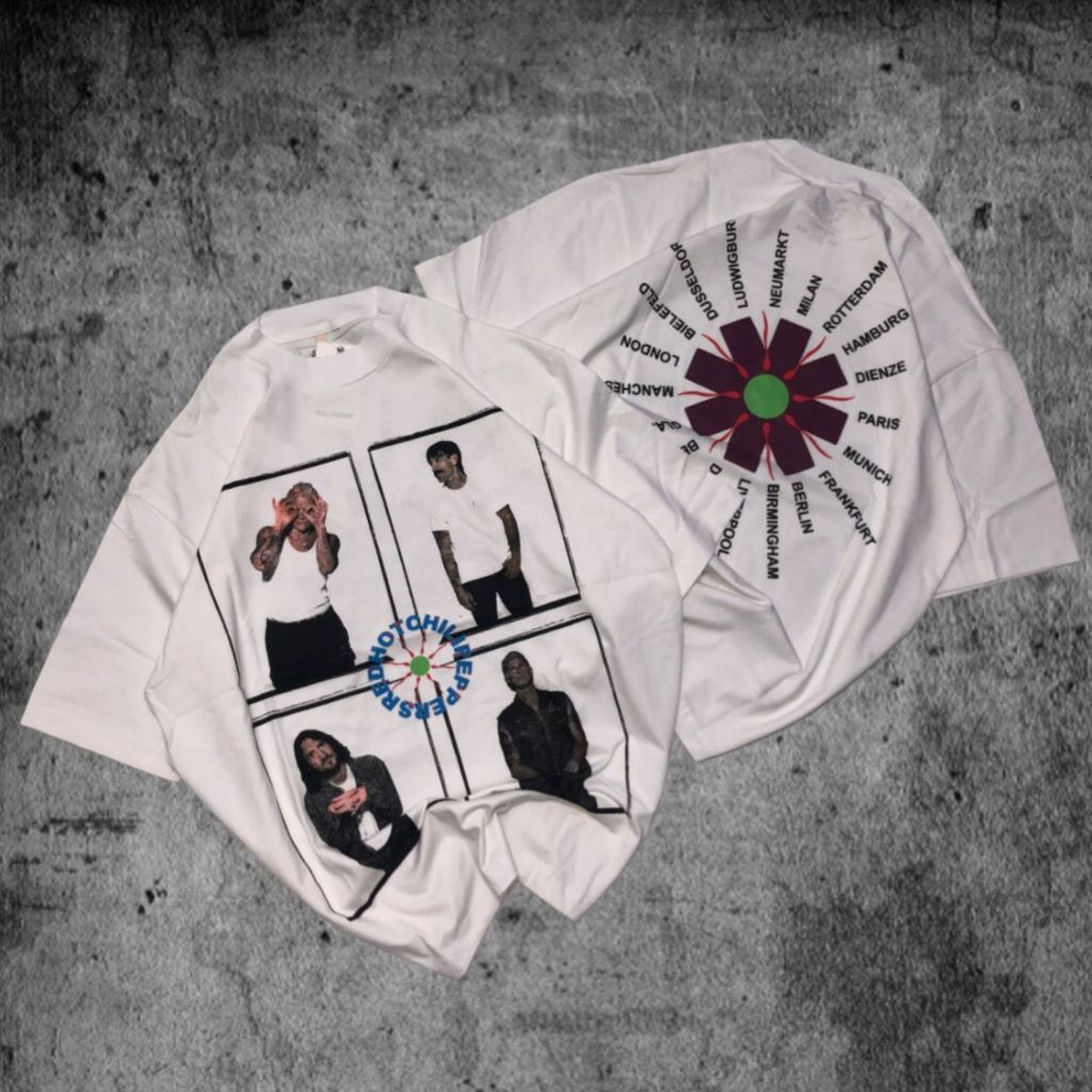 Baju Kaos P&B Oversize Rhcp - T Shirt Rhcp White 20s