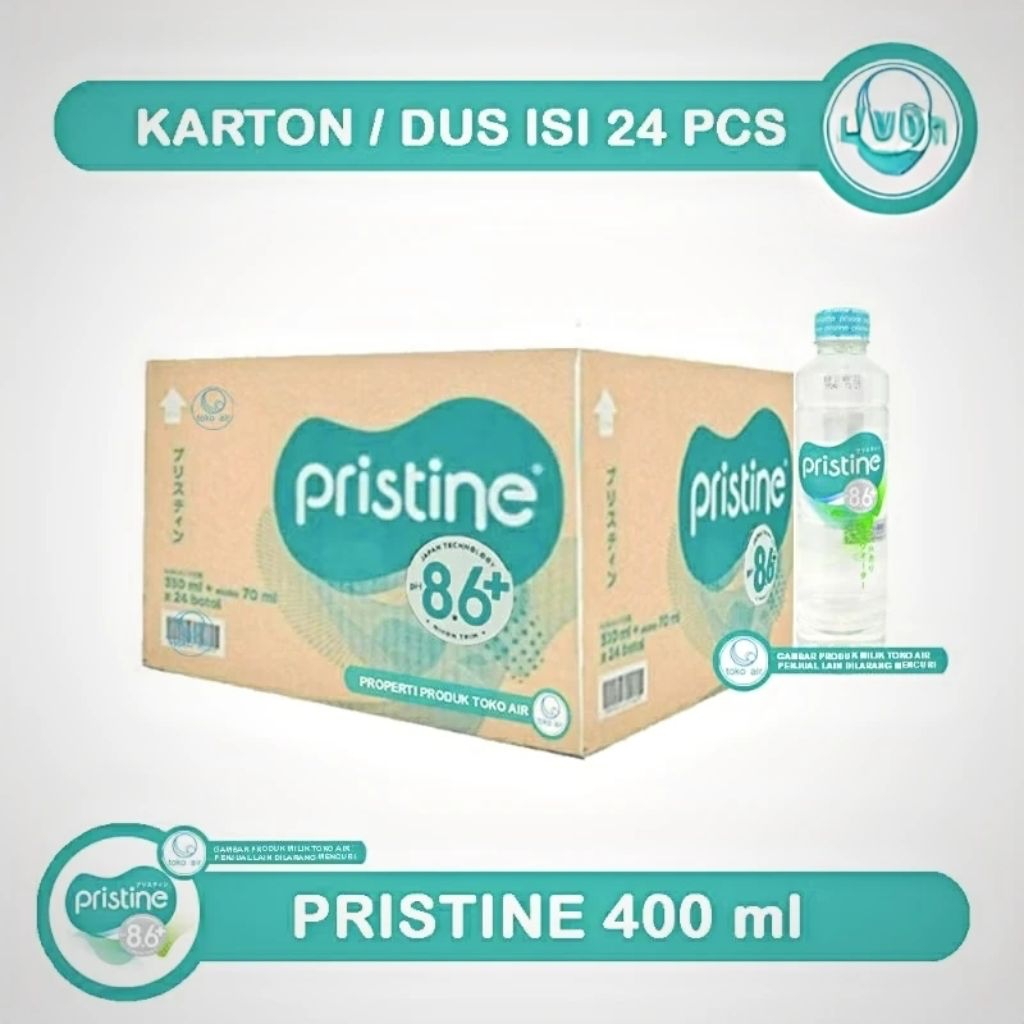 

[1 karton isi 24×400ml] Pristine Air Mineral Sehat PH tinggi 8,6+