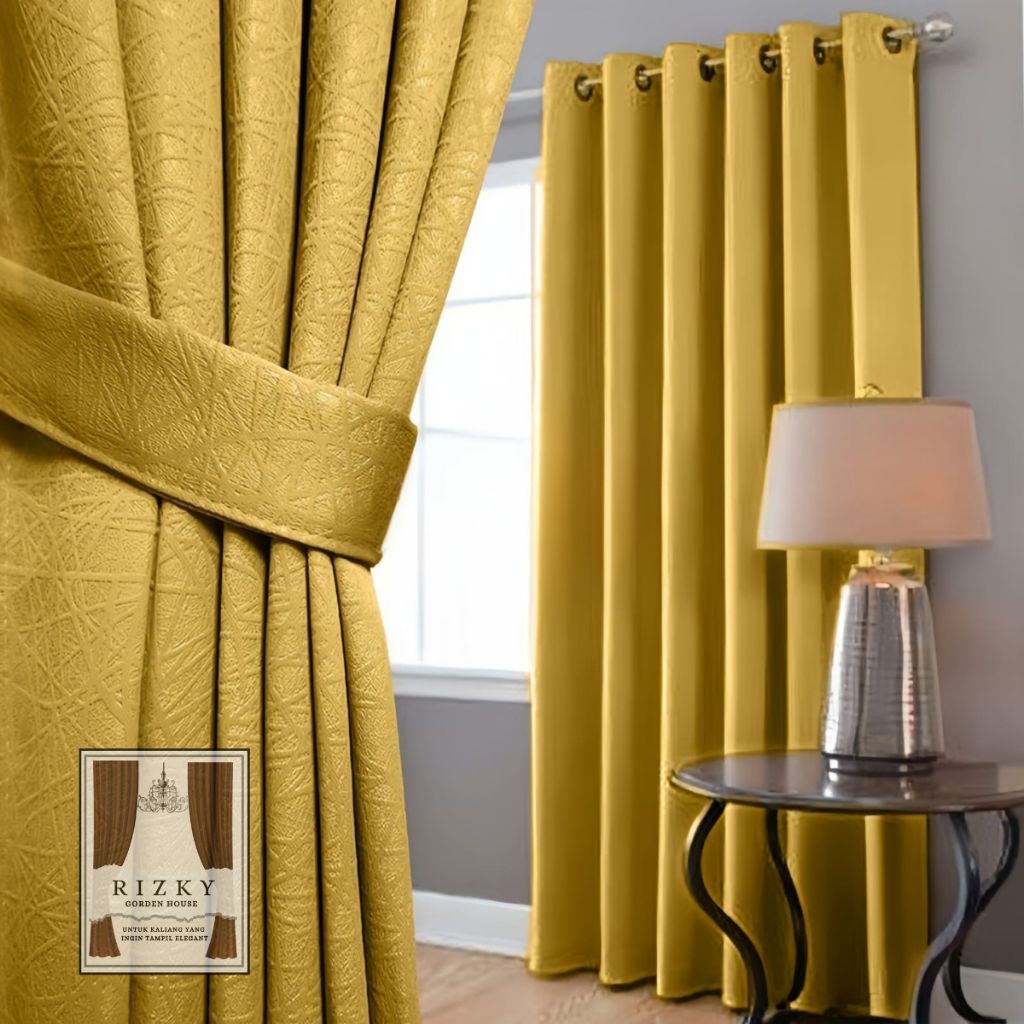Gorden Jendela Warna Kuning | Gorden Ruang Tamu | Gorden Minimalis | Gorden  | Gorden Pintu | Gorden