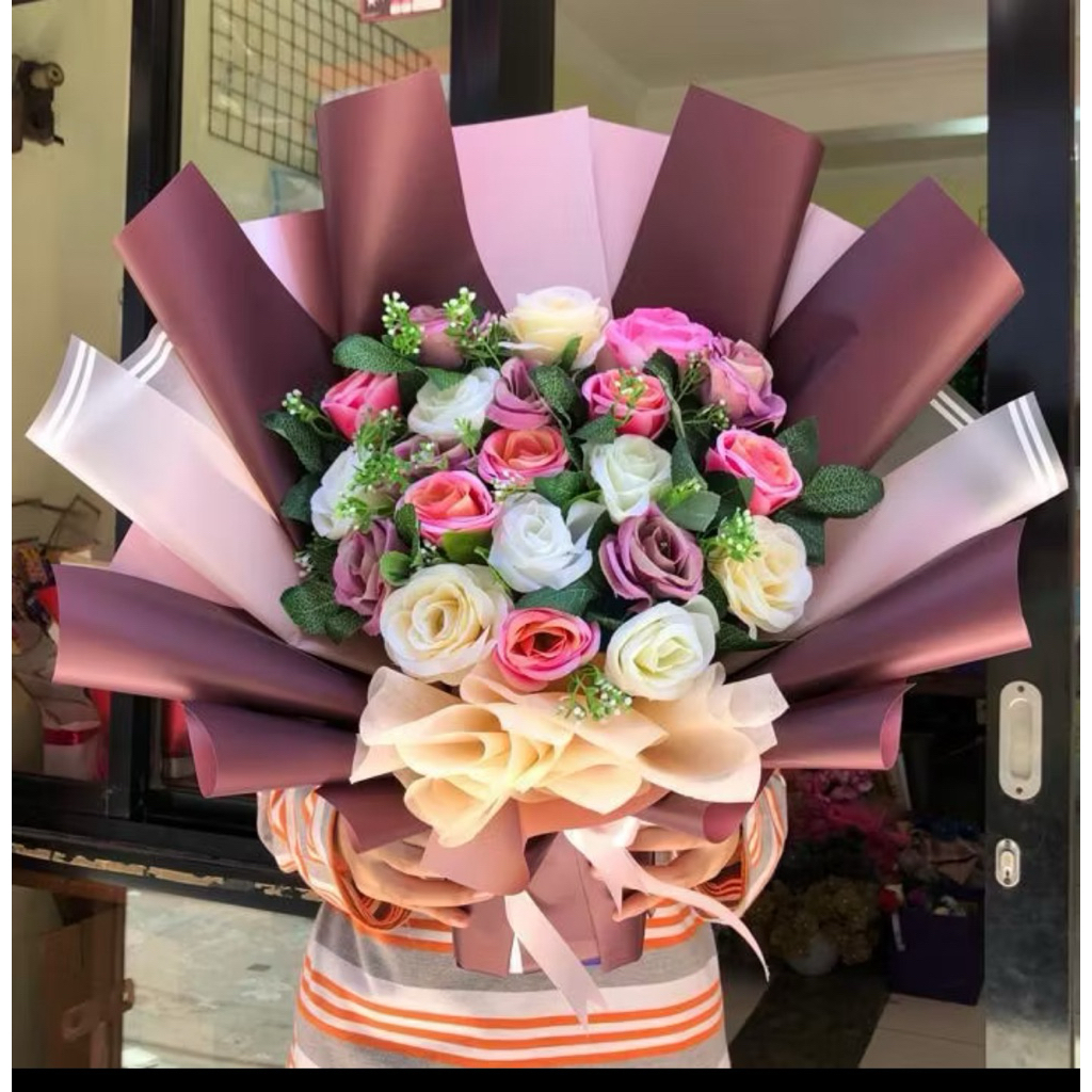 premium rosegold bouquet / buket bunga bogor / buket bunga artificial bogor/ hadiah bouquet mawar ul