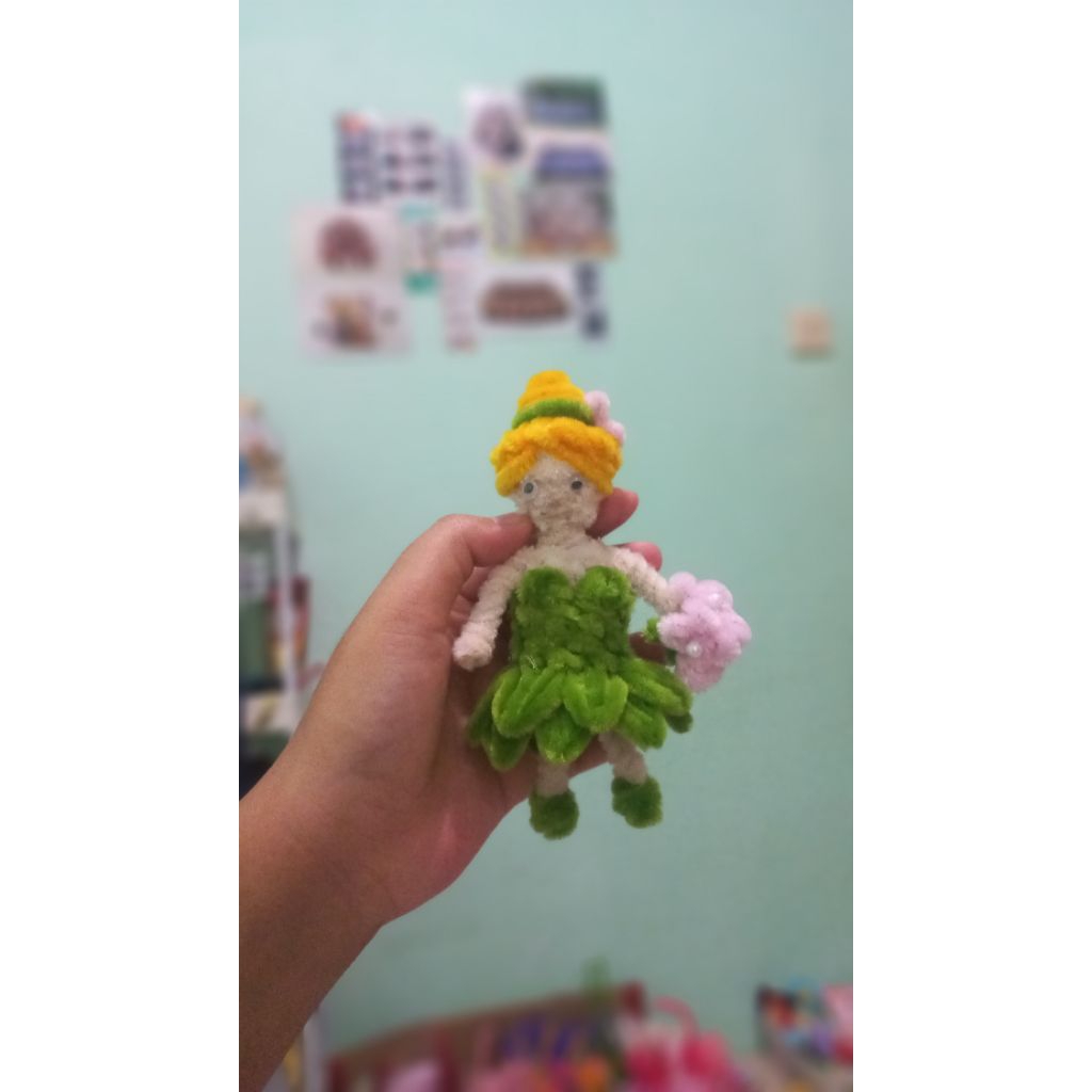 Gantungan Tas Karakter Tinkerbell Kawat Bulu