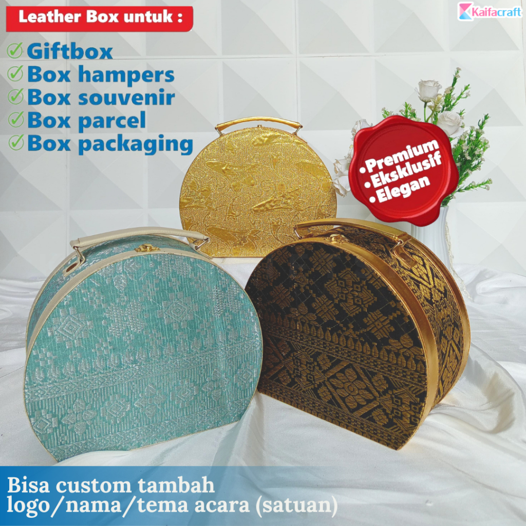 

Box Packaging | Box Hampers Bulat Bahan Songket | Box Hampers Lebaran | Hantaran Pernikahan