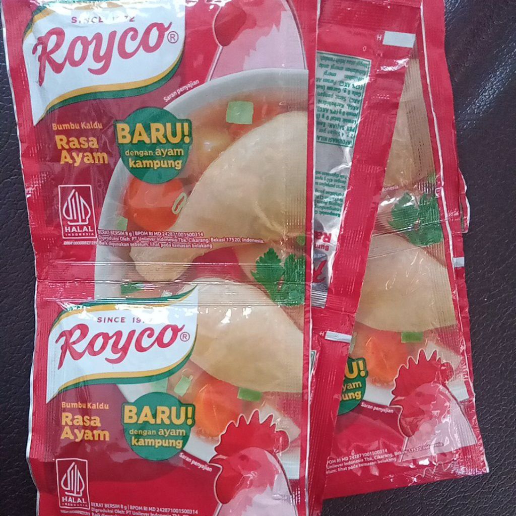 

Royco kaldu ayam spesial kemasan sachet, isi 6pcs dan 12 pcs (1lusin)