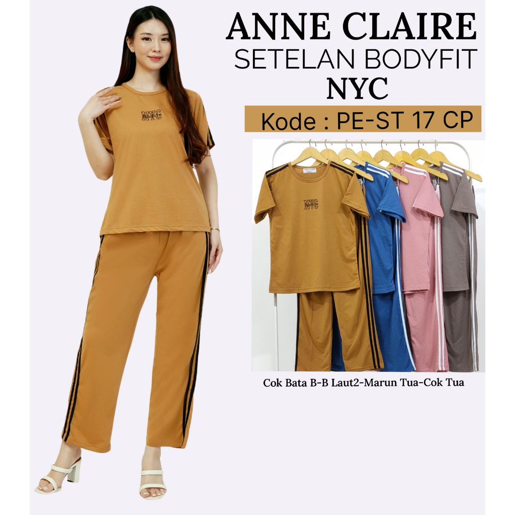 ANNE CLAIRE Setelan Lengan Pendek Celana Panjang  BodyFIT BabyDoll BajuTidur Dewasa SLEEPWELL