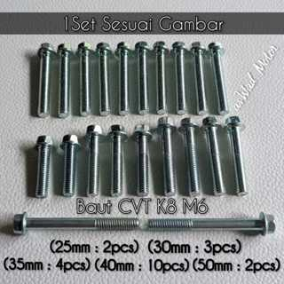 (1Set) Baut Blok CVT GL Pro / Baut Blok Mesin Honda GL Pro Set / Baut Bak CVT / Baut Krengkes Genuin