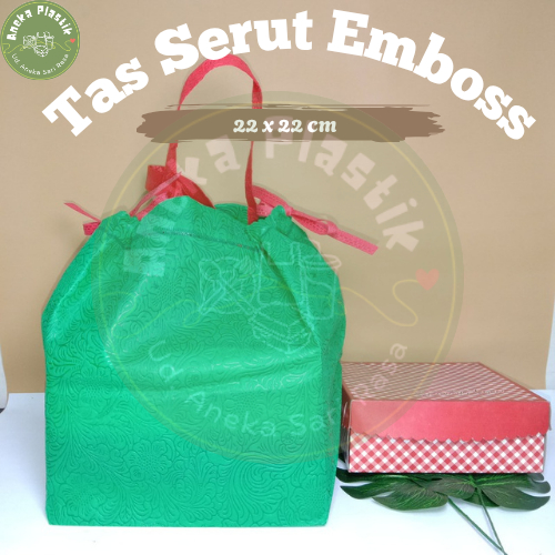 

(12 Pcs) Tas Hajatan Serut Embos 22x22 / Tas Berkat / Tas Spunbond