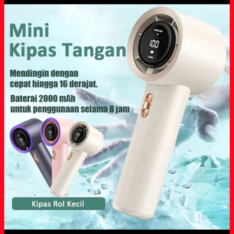 Ready Stock Kipas Angin Mini 20000mAh 199-Speed Wind Kipas Genggam Portabel Karakter LED Display Por