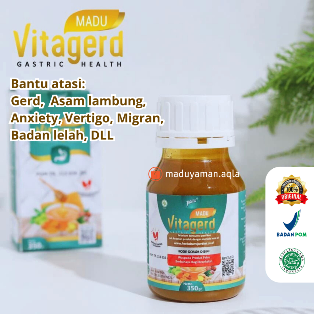 

Madu Vitagerd 100% Ori - Madu Asli Redakan Maag/Gerd/Anxiety/Asam Lambung Sudah BPOM - 350gr