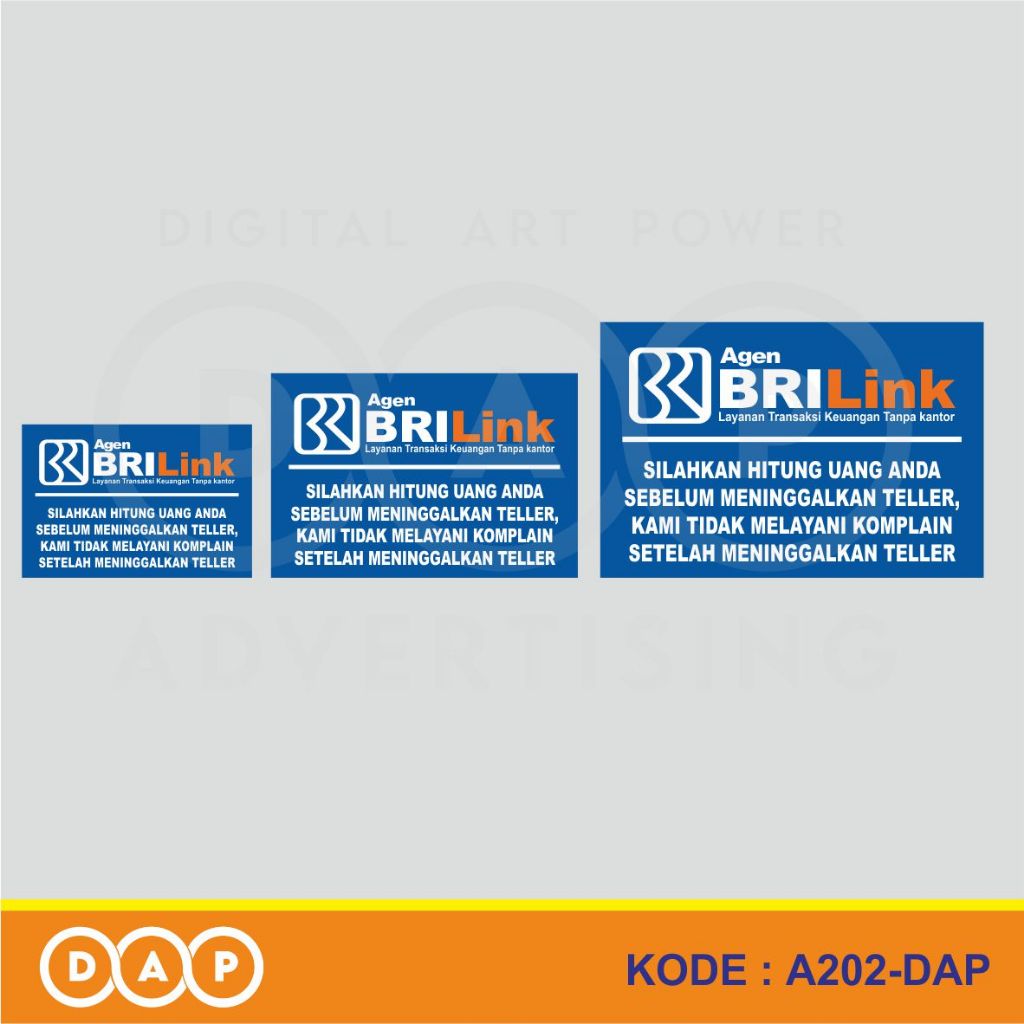 

A202 - Acrylic Sign, Stiker Akrilik Agen BRILink / BRI Link, Tahan Air, Termurah, dan Bisa Custom