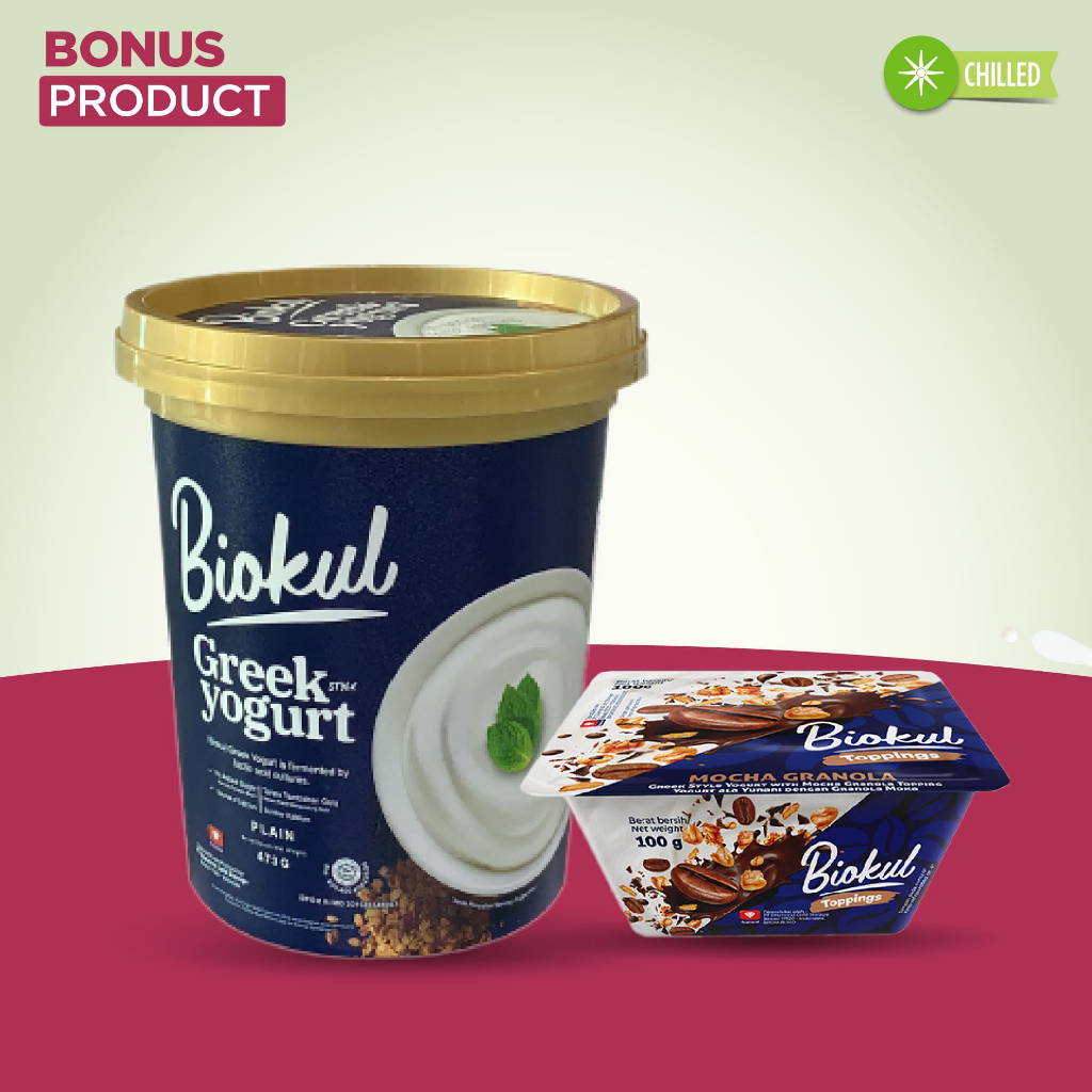 

BONUS PRODUCT YOGHURT BUY 1 BIOKUL GREEK PLAIN 473 GR FREE 1 BIOKUL GREEK TOPPING MOCHA 100 GR