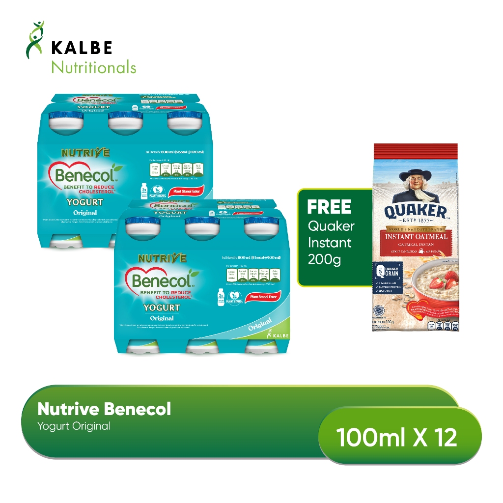 

Nutrive Benecol Yoghurt 6x100ml - Isi 2 Banded Free Quaker Oat 200gr