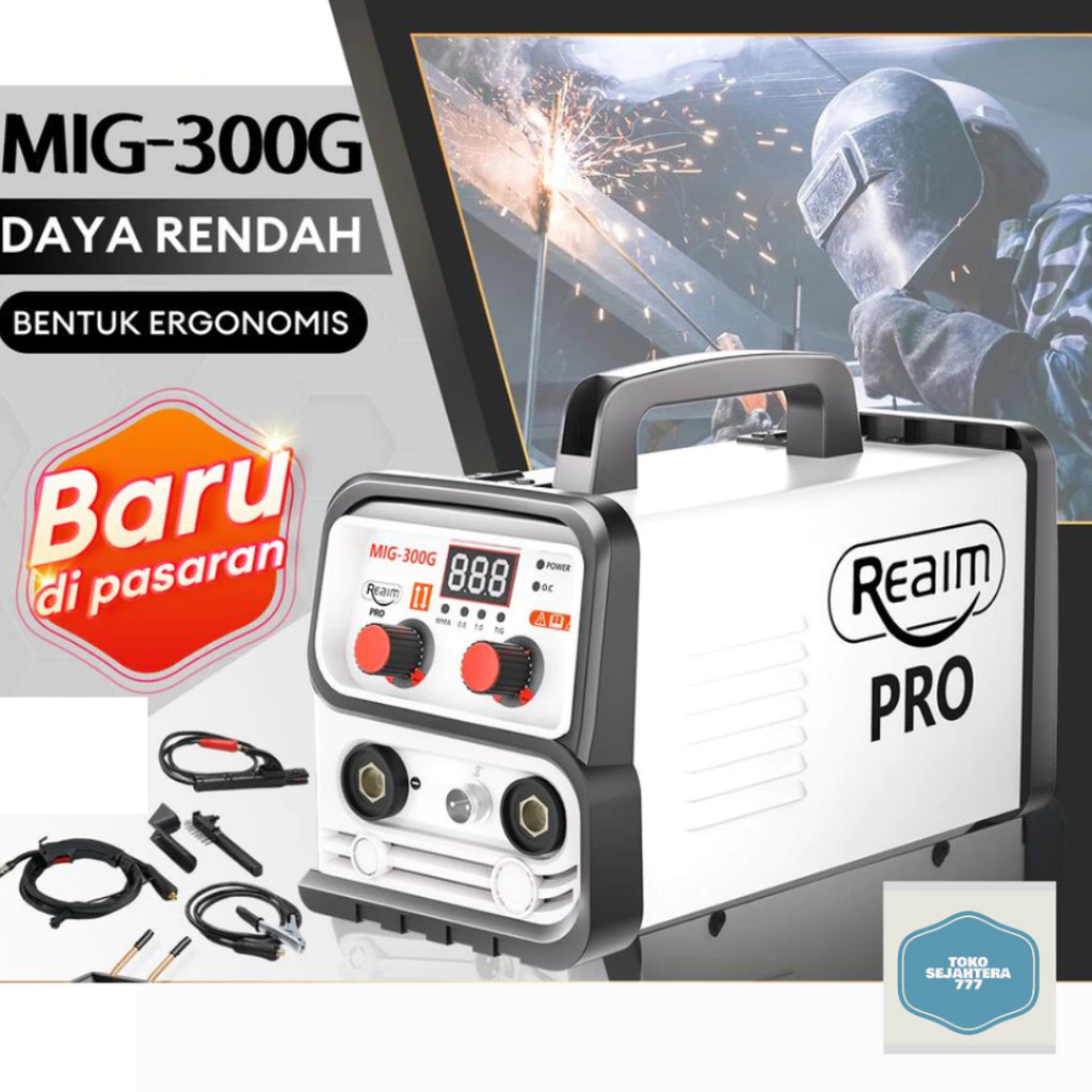 Reaim Mesin Las MIG-300G Listrik - Trafo Las Welding Inverter Las Tanpa Gas Travo Inverter - 900Watt