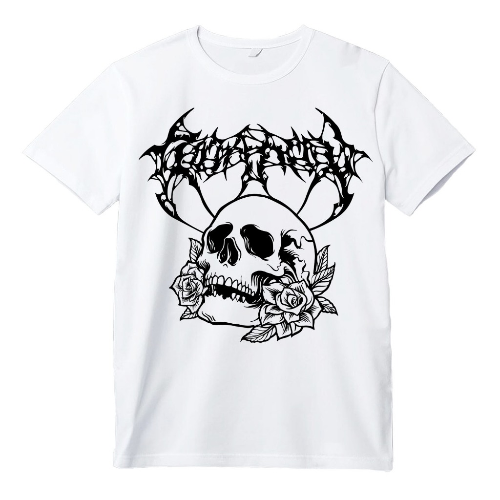 Kaos Pria Motif Kartun Bunga dan Hiasan