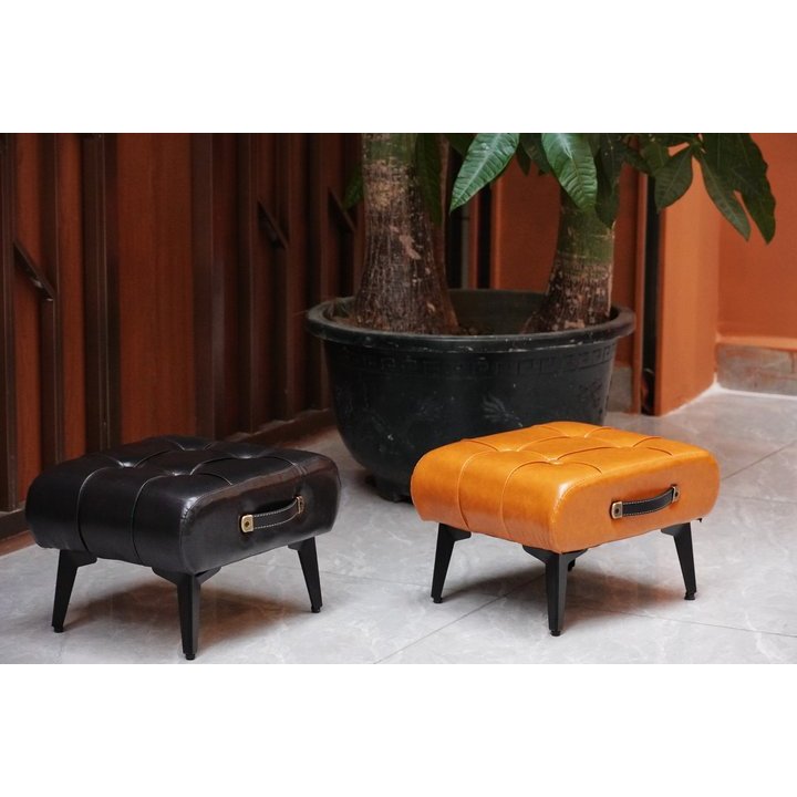 Kursi Stool Sofa Minimalis /Bangku Kulit/Kotak Bangku sofa Kursi minimalis / sofa kaki besi /sofa