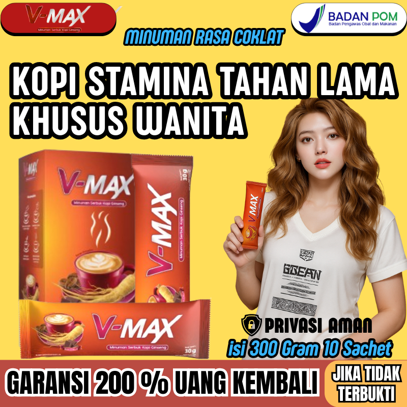 

KOPI VMAX Kopi Rasa Cokelat Peningkat Stamina Tahan Lama Khusus Wanita 1 Box 10 Sachet