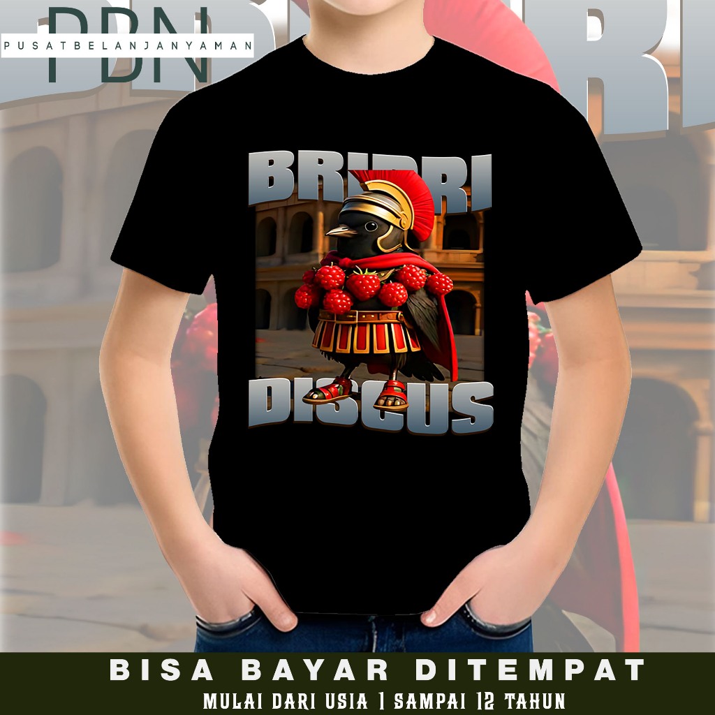 Kaos Anomali Bri Bri Discus / Baju Anak Distro Anomali Unisex/ Atasan Katun Anak Lengan Pendek Anoma