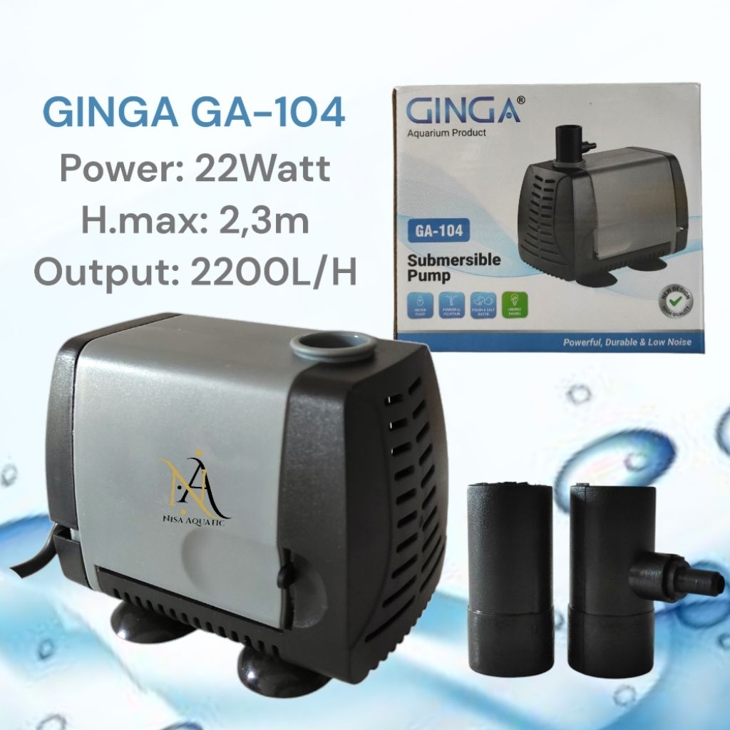 Mesin Pompa Celup Aquarium Filter Air 104 Ginga GA-104 POMPA CELUP FILTER AIR AQUARIUM KOLAM HIDROPO