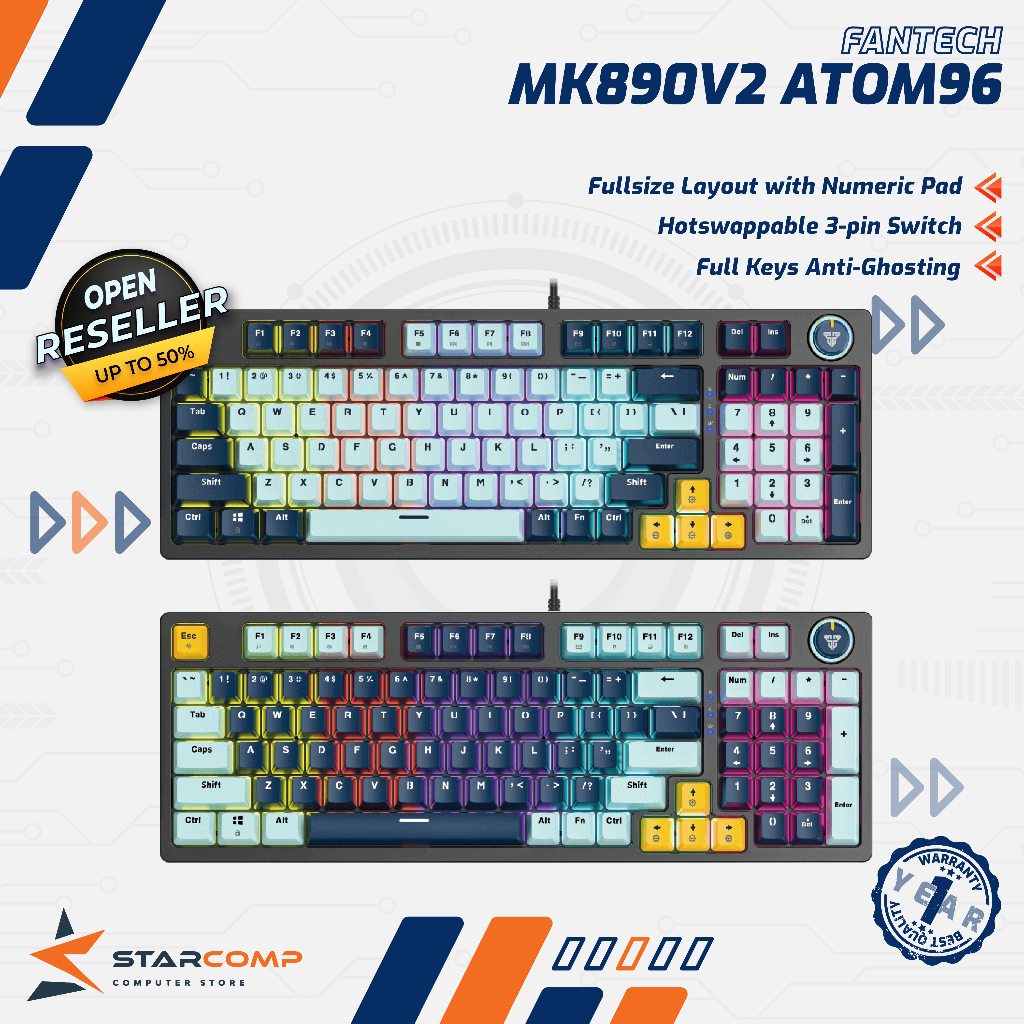 Fantech MK890 V2 ATOM96 Mizu Series Keyboard Mechanical MK890V2