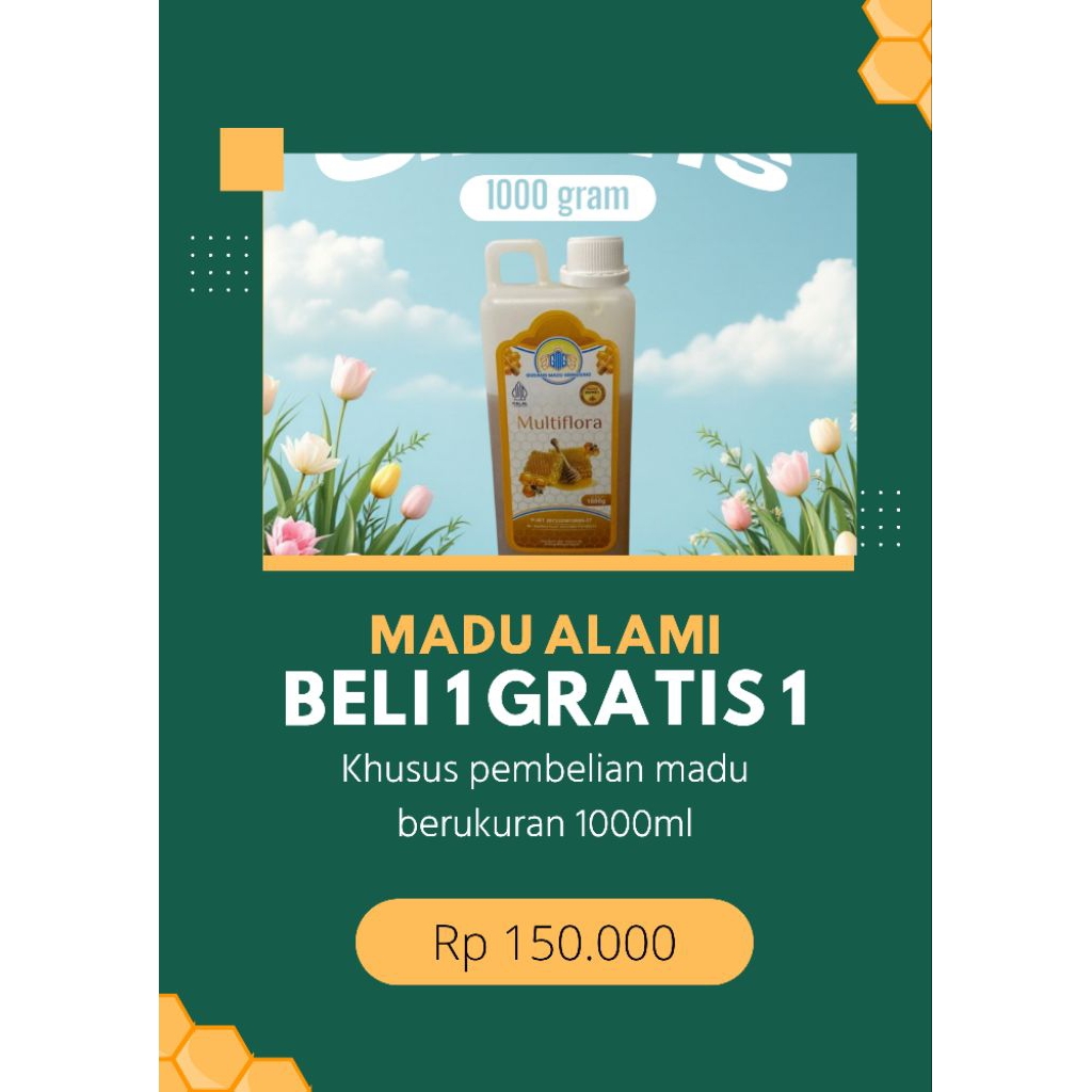 

Madu Asli Multiflora 1000 gram Madu Murni