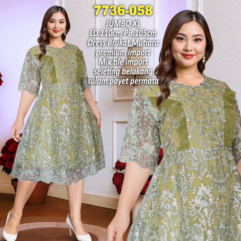 COD DRESS PESTA BAJU NATAL 7736