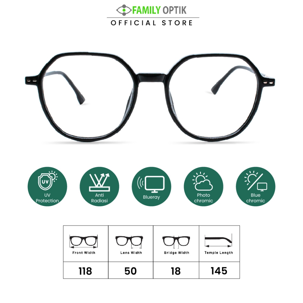 Family Optik - Frame Kacamata Blush On Joanna France 1393 Anti Radiasi Bluecromic Photocromic Minus 
