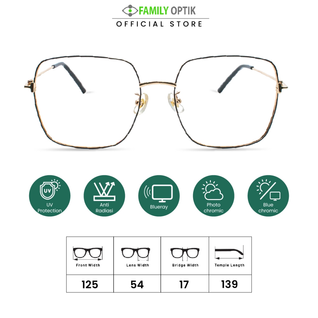 Family Optik - Frame Kacamata Blush On Joanna France 0197 Anti Radiasi Bluecromic Photocromic Minus 