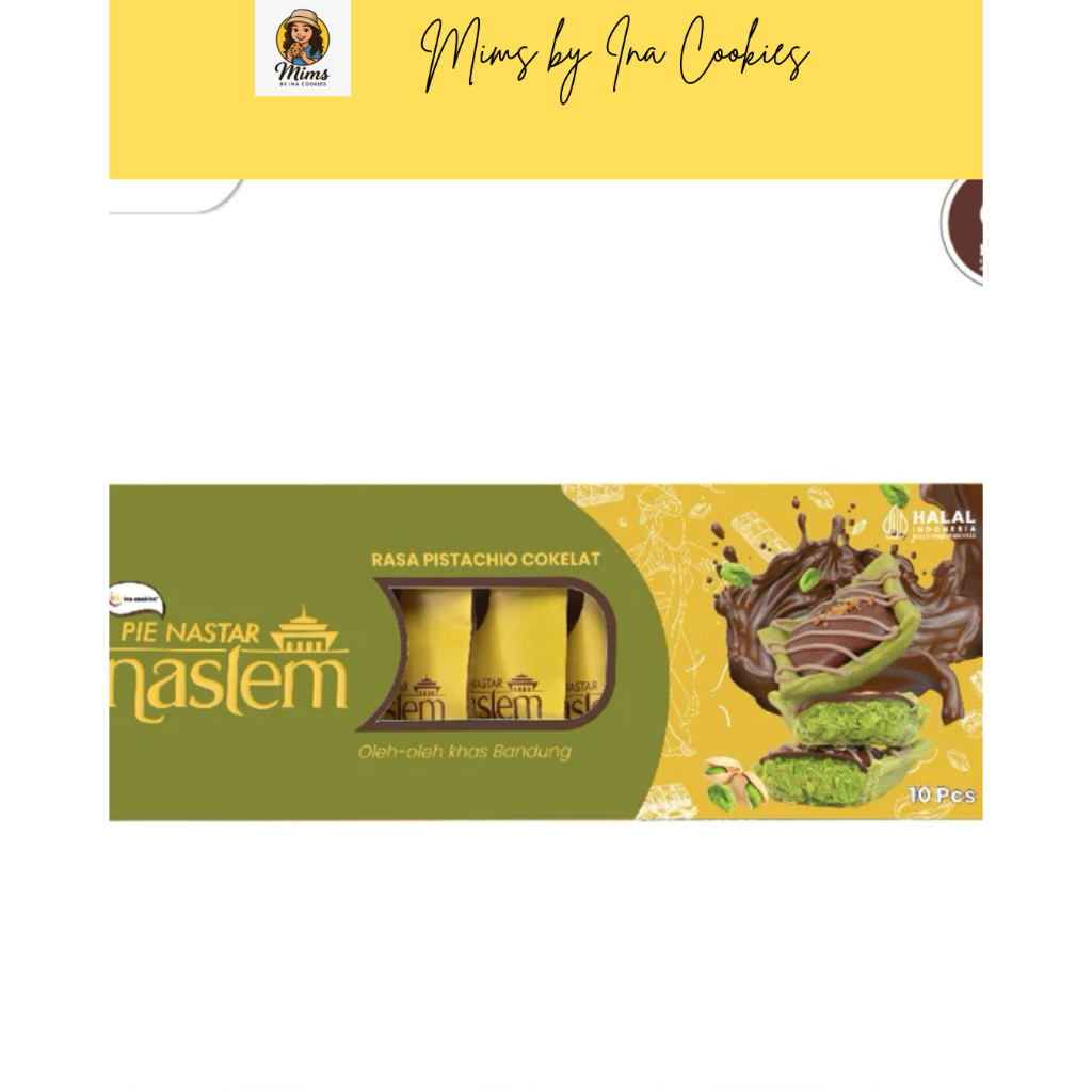 

Pie Nastar Naslem Pistachio Cokelat by Ina Cookies isi 10 Pcs