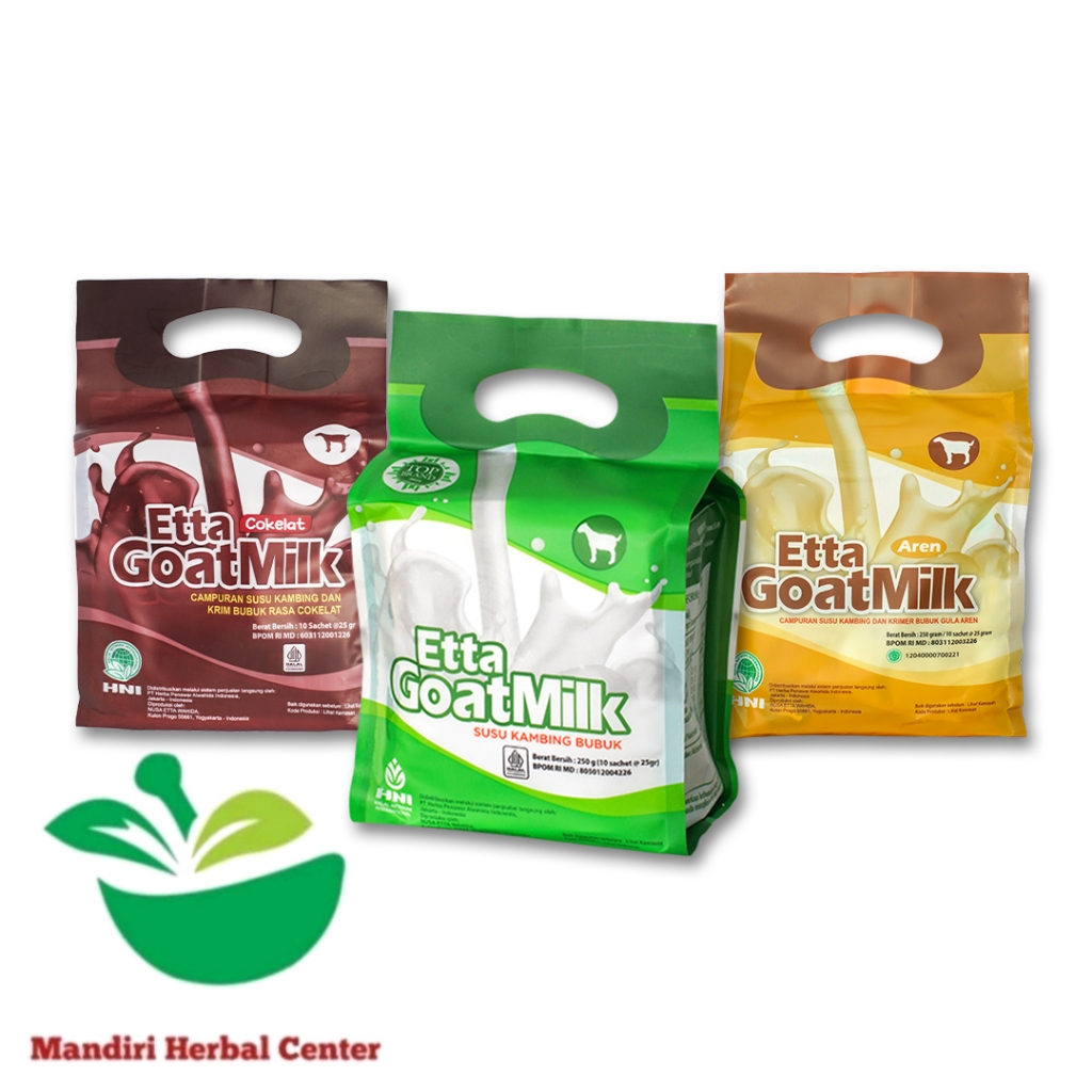 

Etta GoatMilk HNI Susu Kambing Bubuk Varian Original - Aren - Cokelat Isi 10 sachet