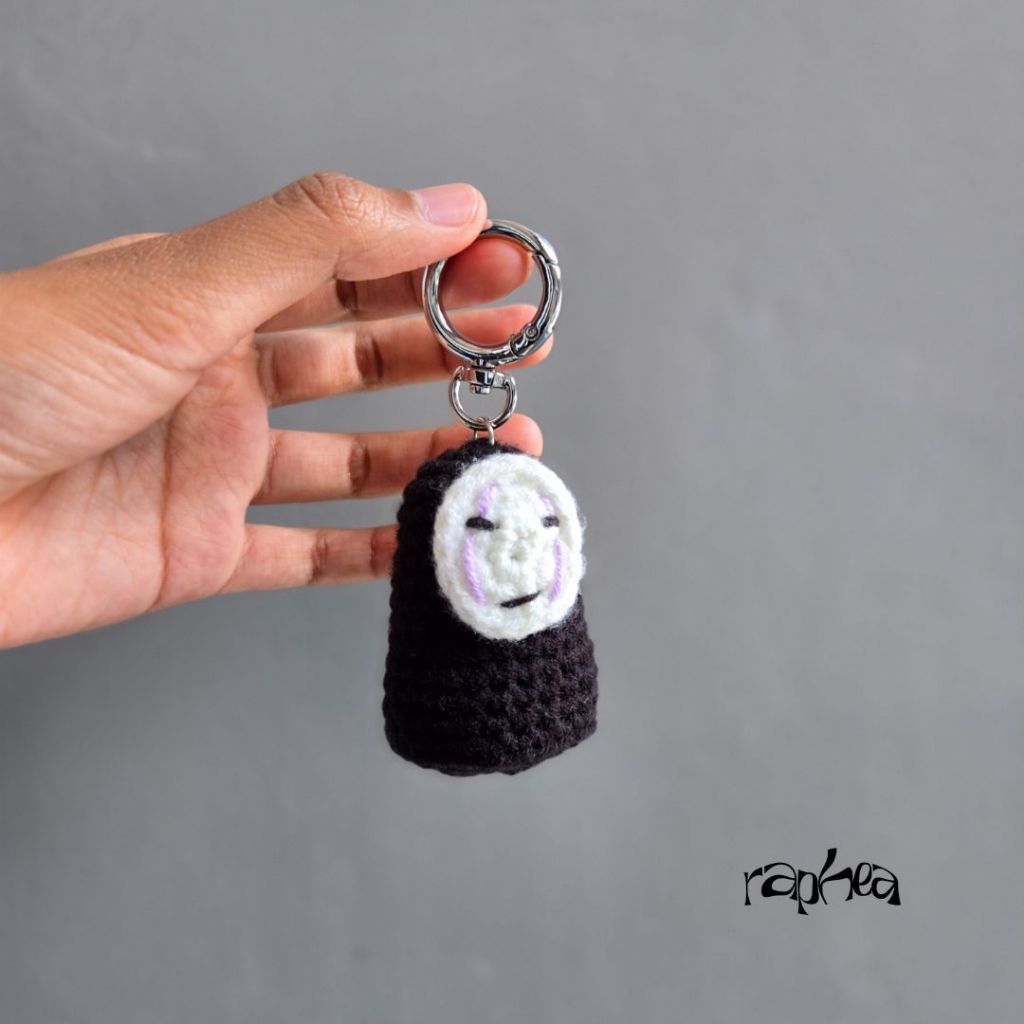 Kaonashi Crochet Keychain Gantungan Kunci Rajut Accessory Souvenir